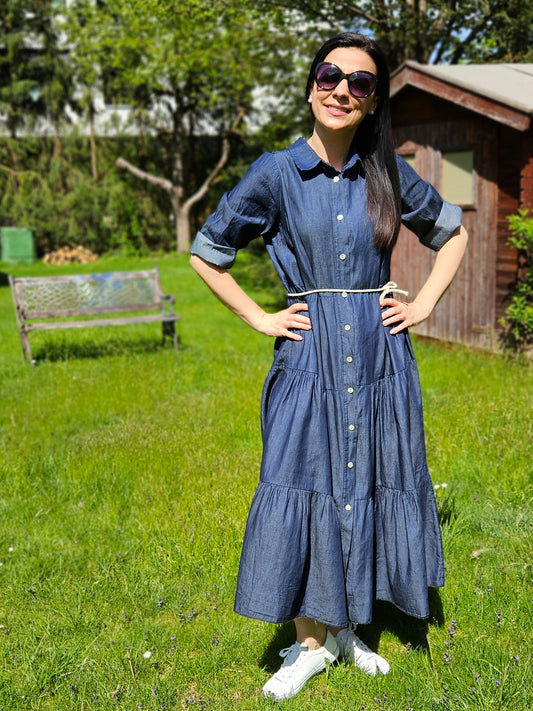 Kleid mit Denim-Effekt