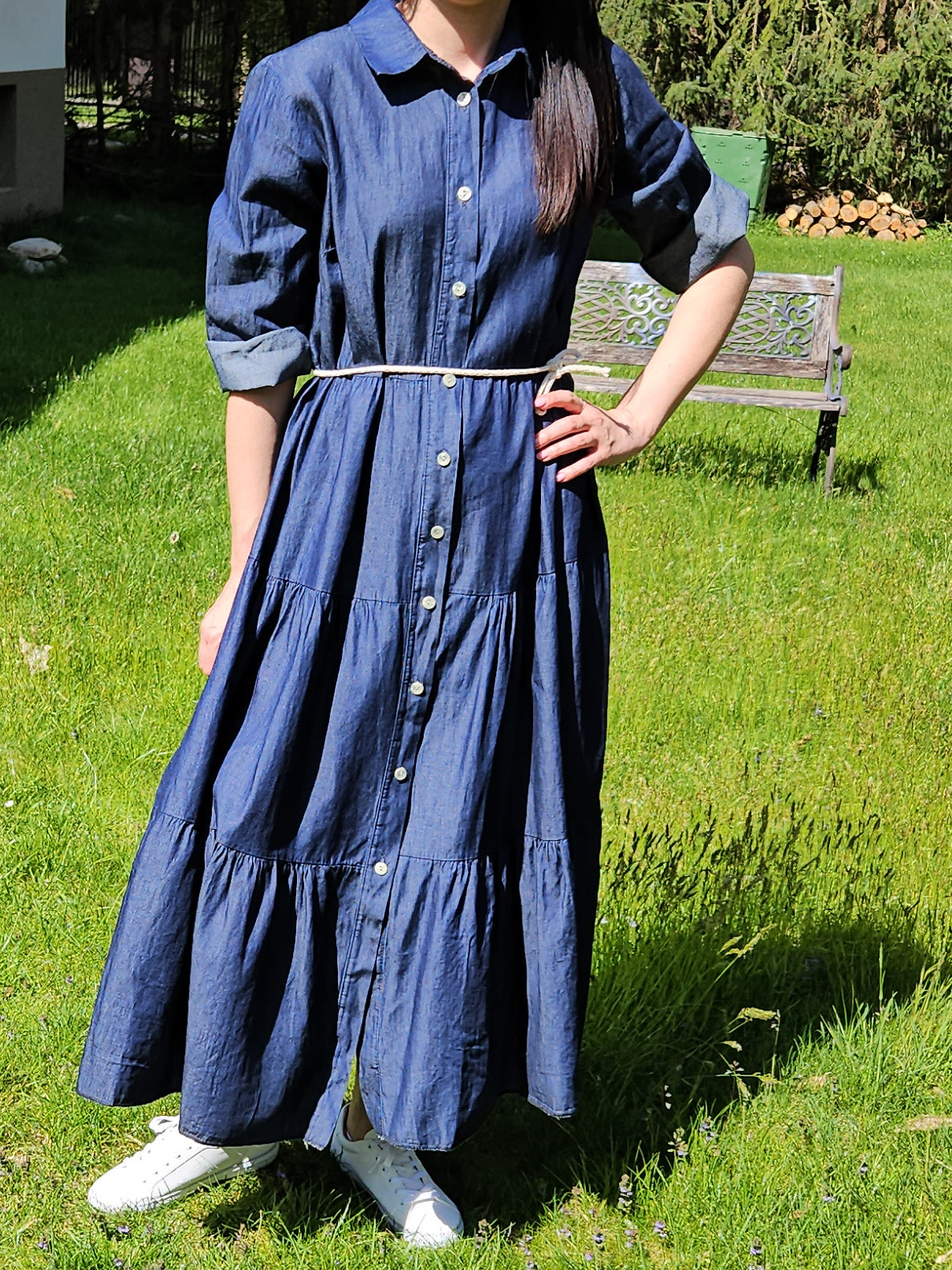 Kleid mit Denim-Effekt