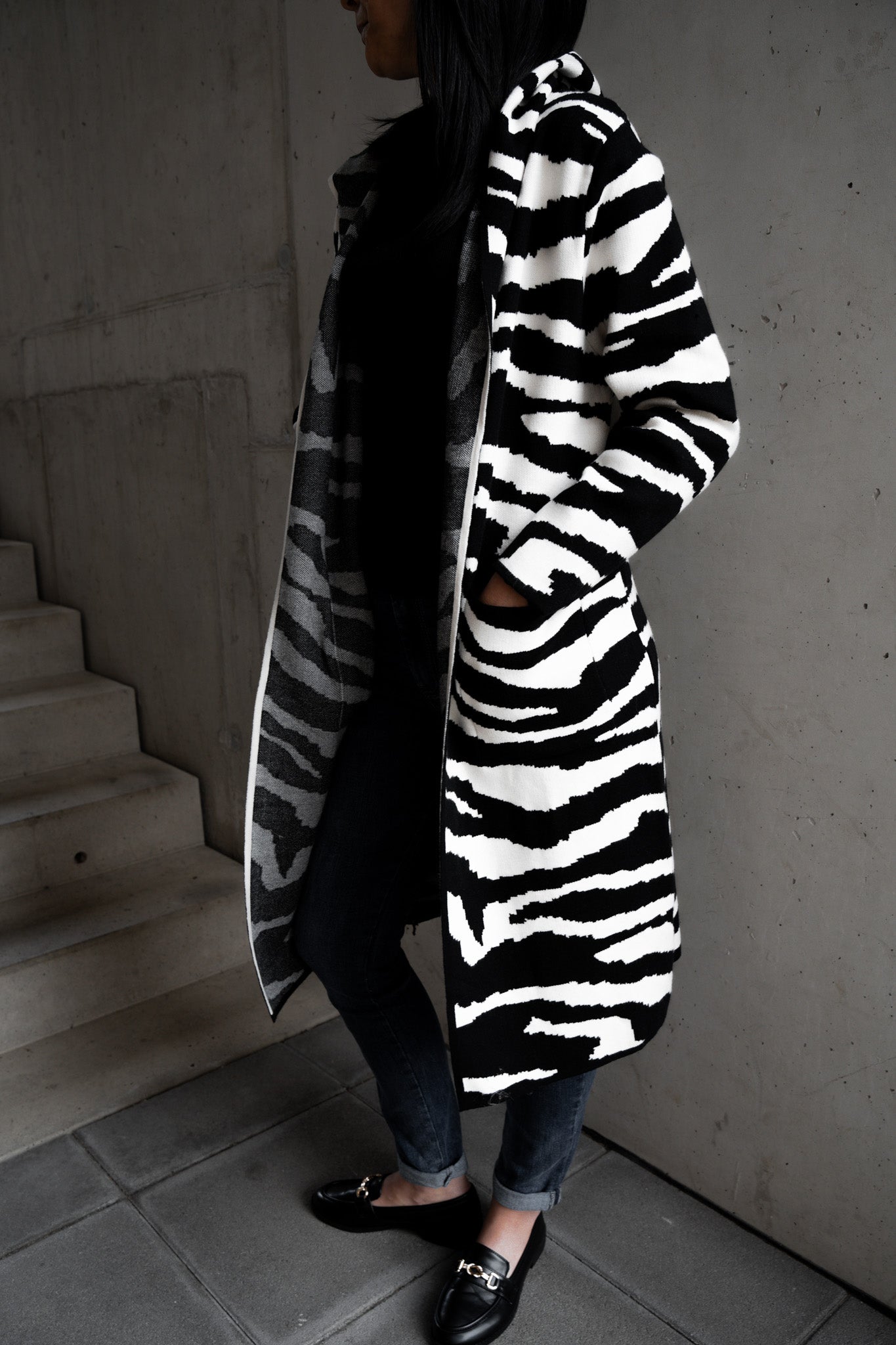 Strickjacke Zebra